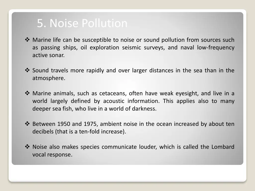 5 noise pollution