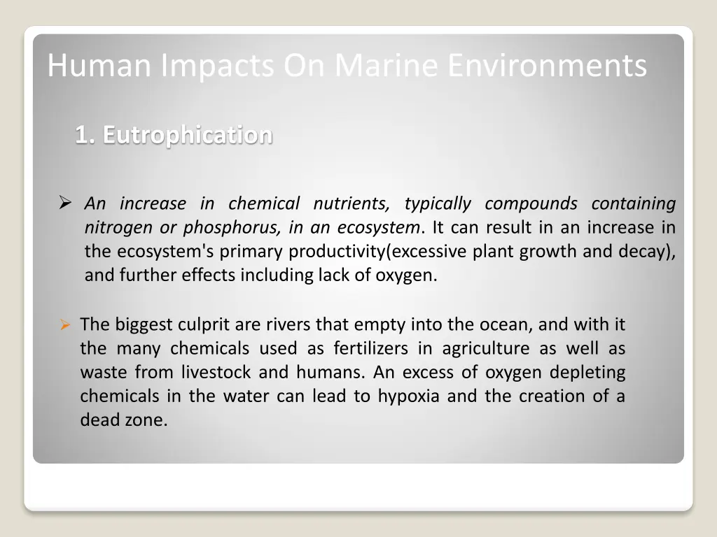 human impacts on marine environments