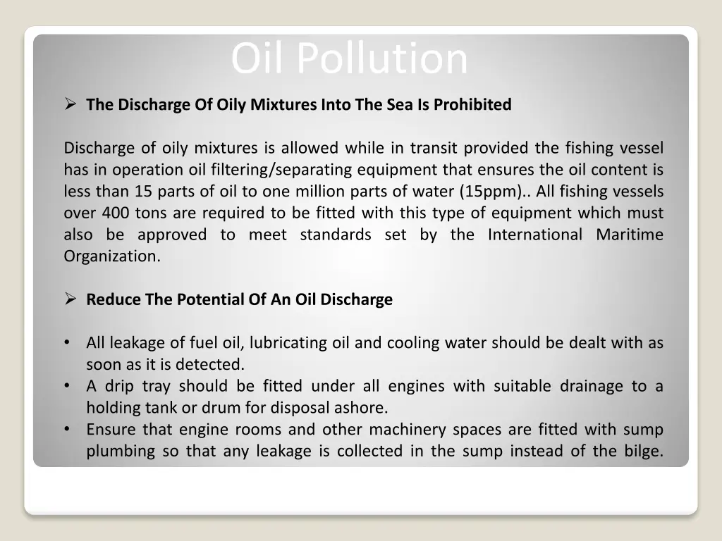 oil pollution