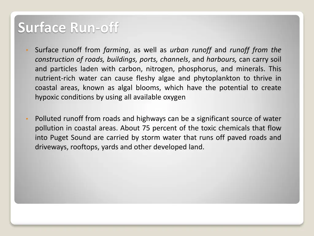 surface run off
