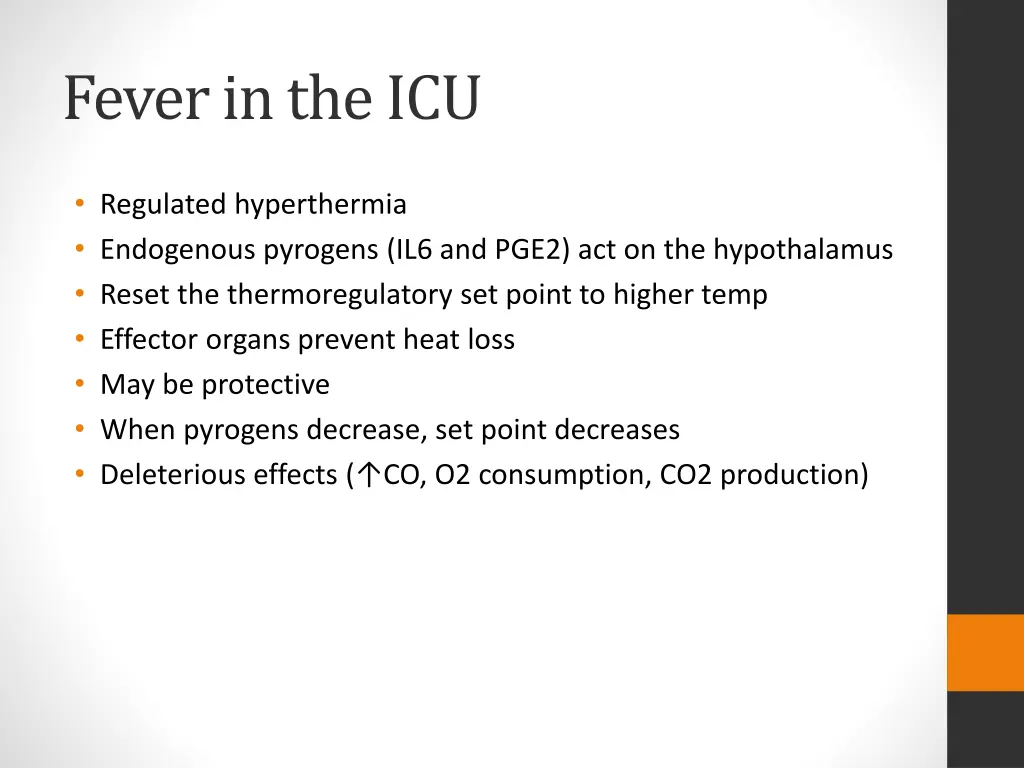 fever in the icu