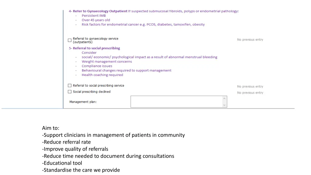 aim to support clinicians in management
