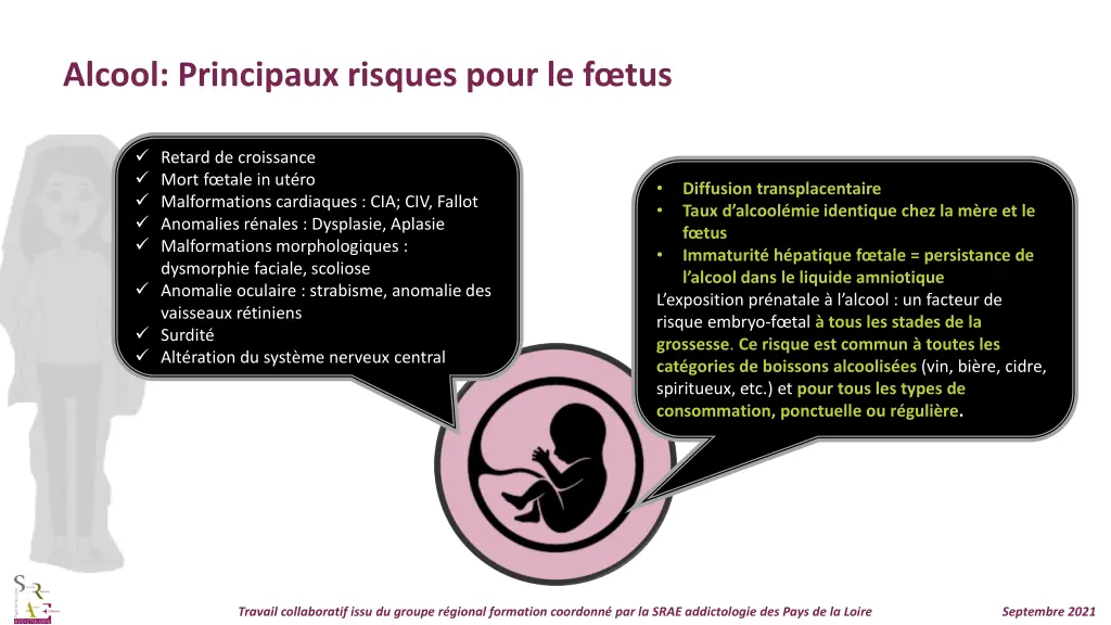 alcool principaux risques pour le f tus