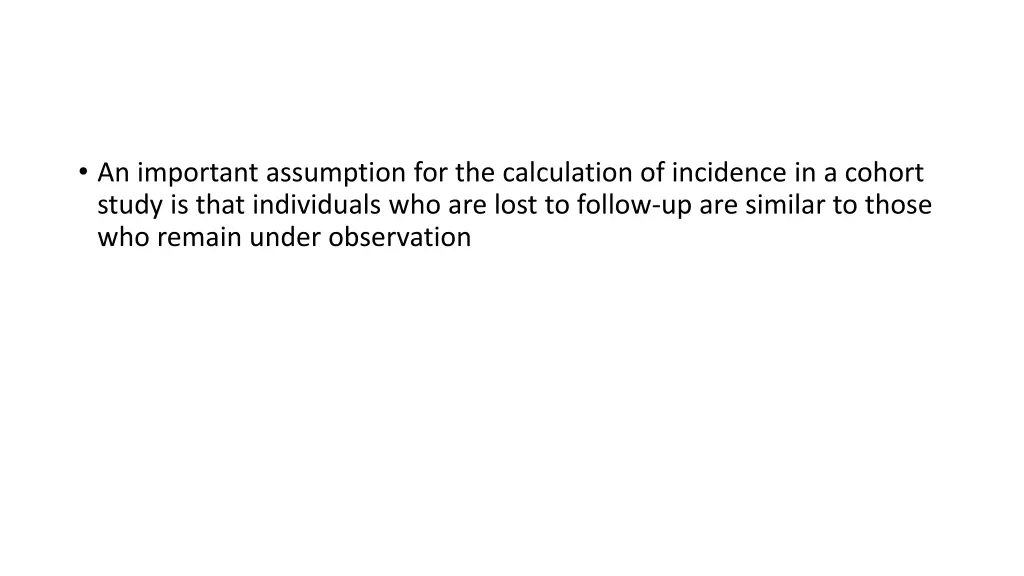 an important assumption for the calculation