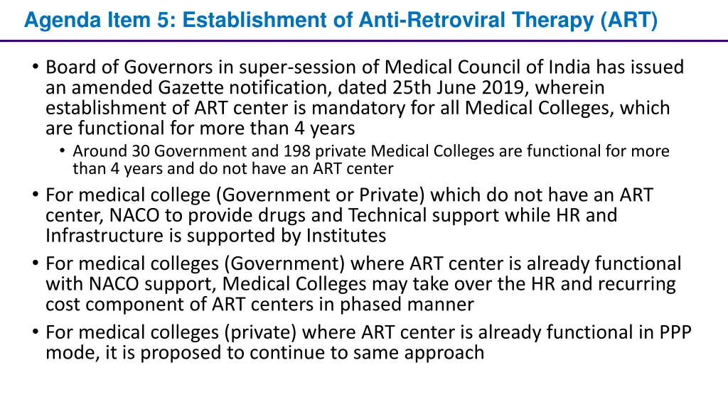 agenda item 5 establishment of anti retroviral 1