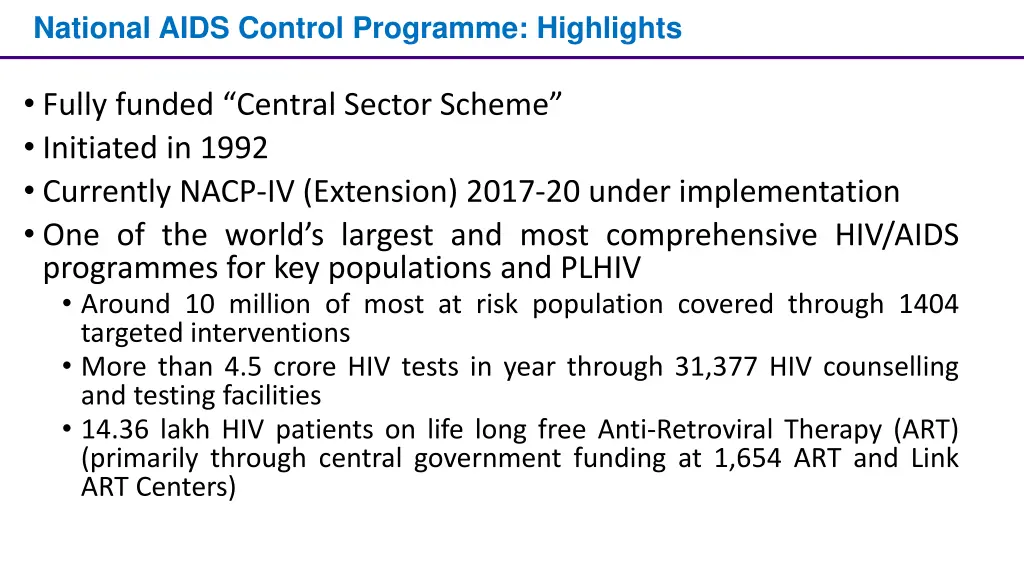 national aids control programme highlights