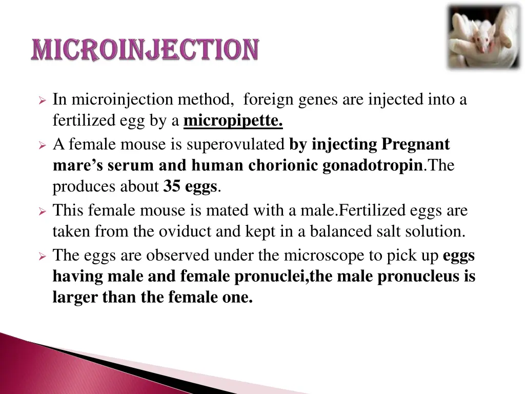 in microinjection method foreign genes