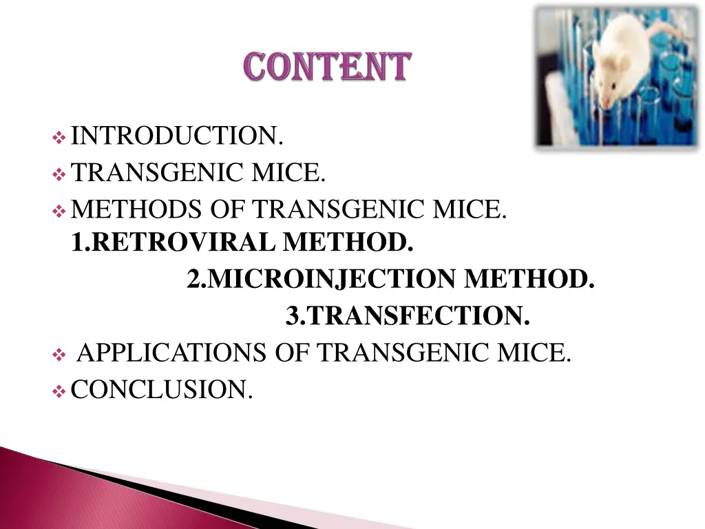 introduction transgenic mice methods