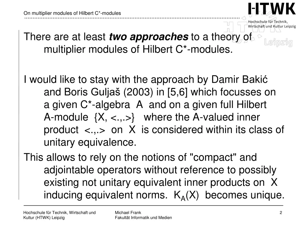 on multiplier modules of hilbert c modules 1