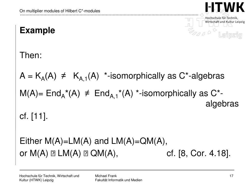 on multiplier modules of hilbert c modules 15