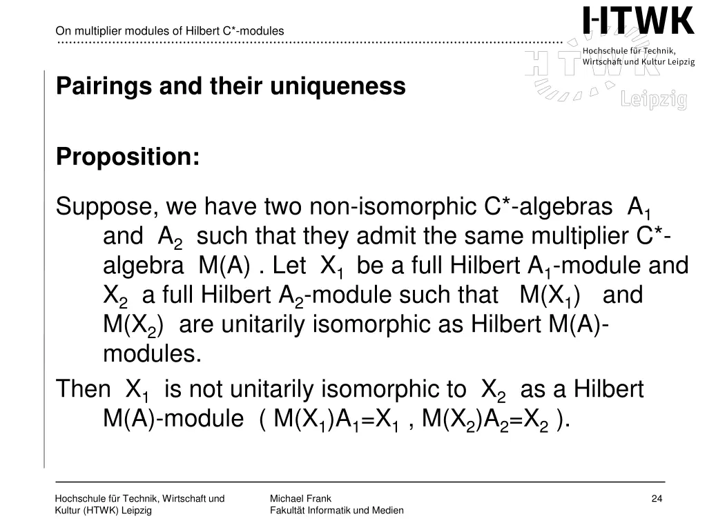 on multiplier modules of hilbert c modules 21