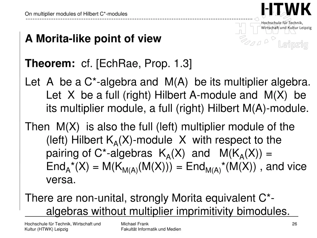 on multiplier modules of hilbert c modules 23
