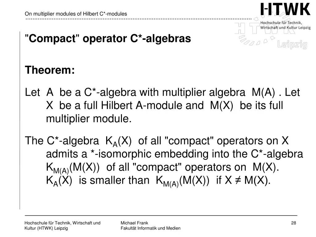 on multiplier modules of hilbert c modules 25