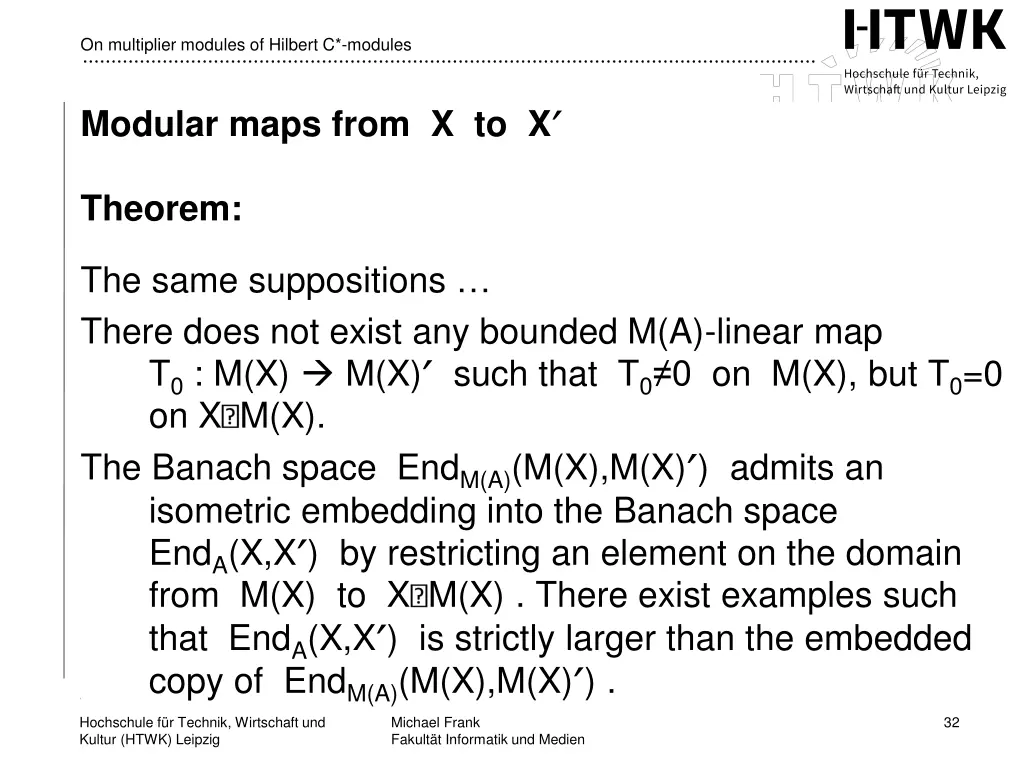 on multiplier modules of hilbert c modules 29