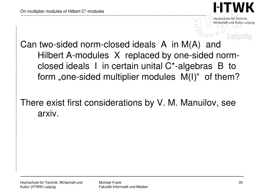 on multiplier modules of hilbert c modules 31