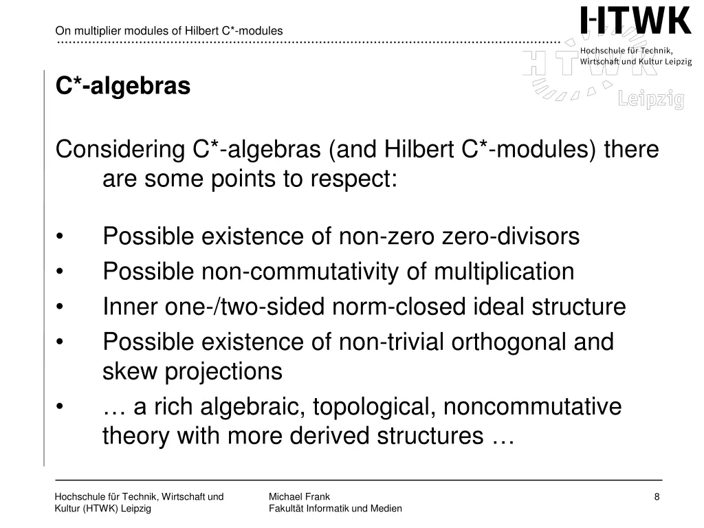 on multiplier modules of hilbert c modules 6