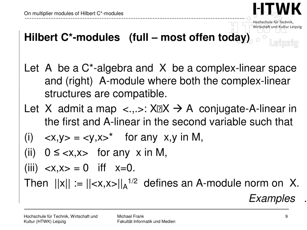 on multiplier modules of hilbert c modules 7