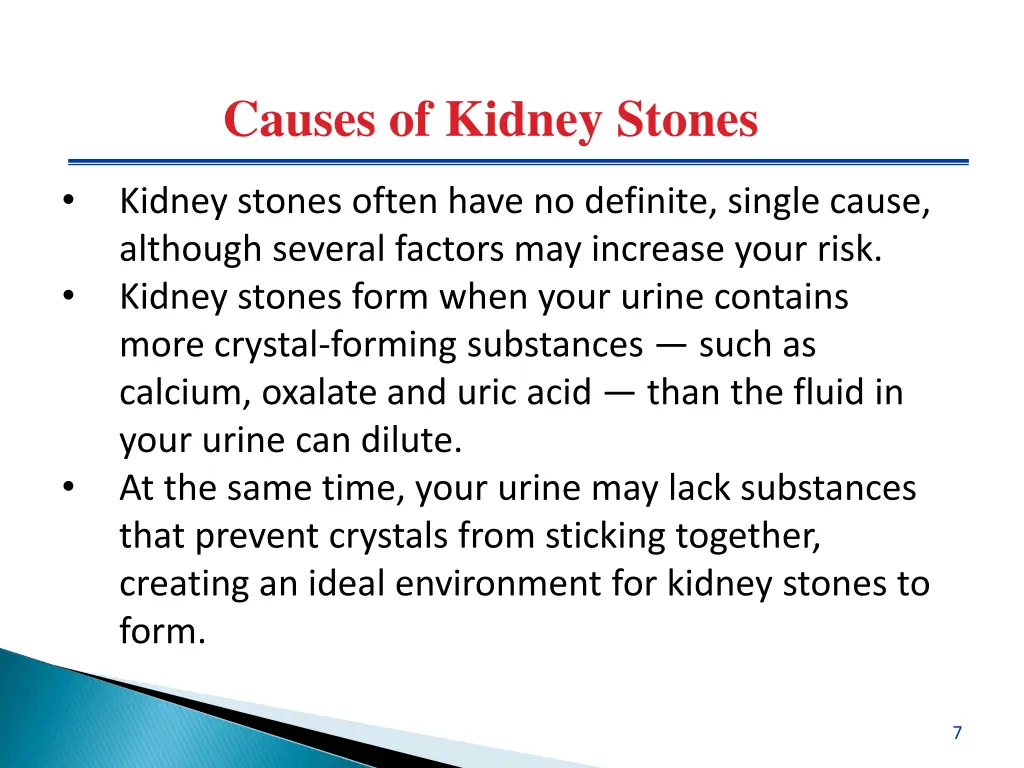 causes of kidney stones