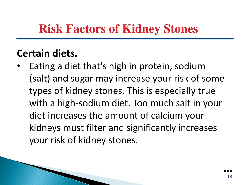 risk factors of kidney stones 2