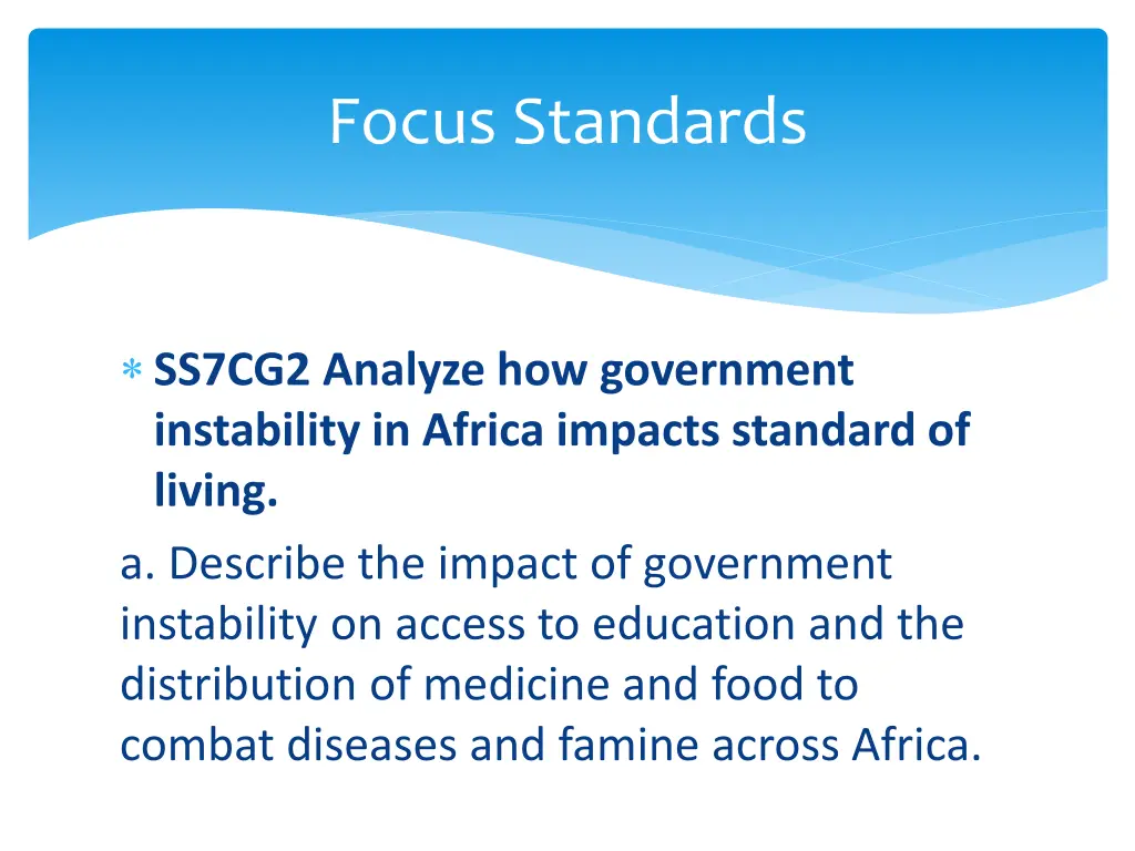 focus standards