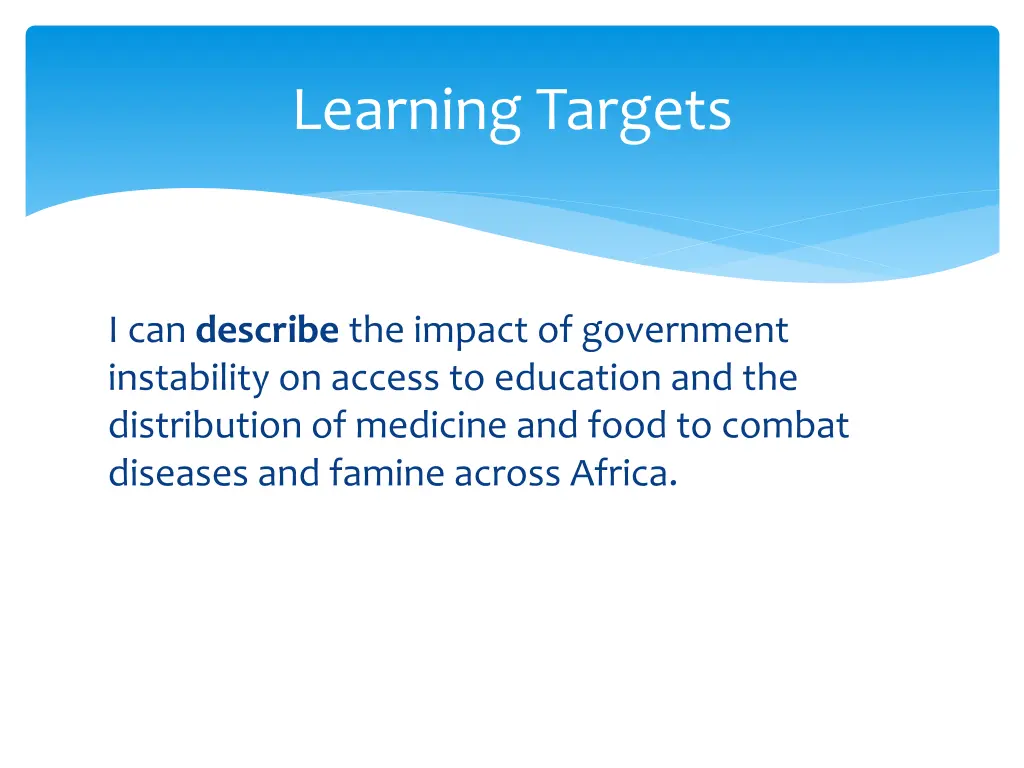 learning targets
