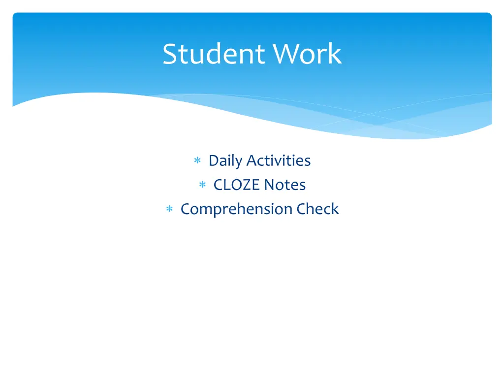 student work