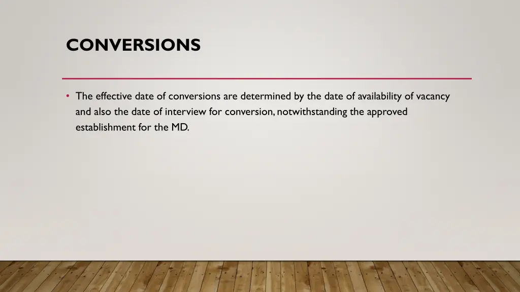 conversions