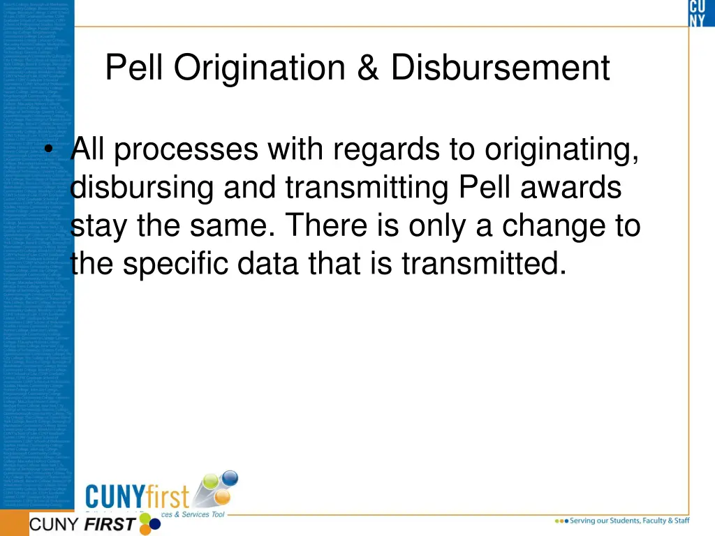 pell origination disbursement