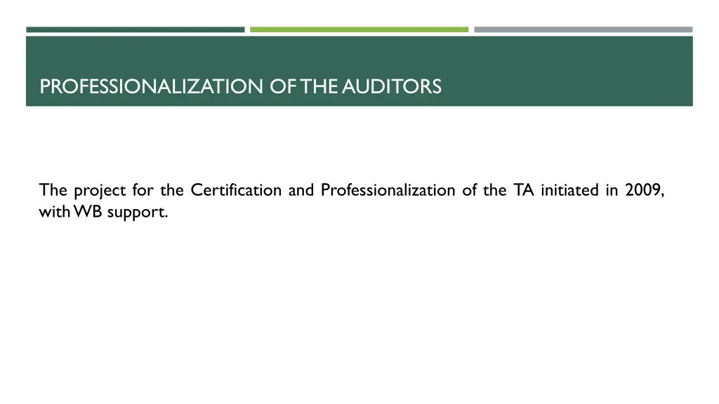 professionalization of the auditors