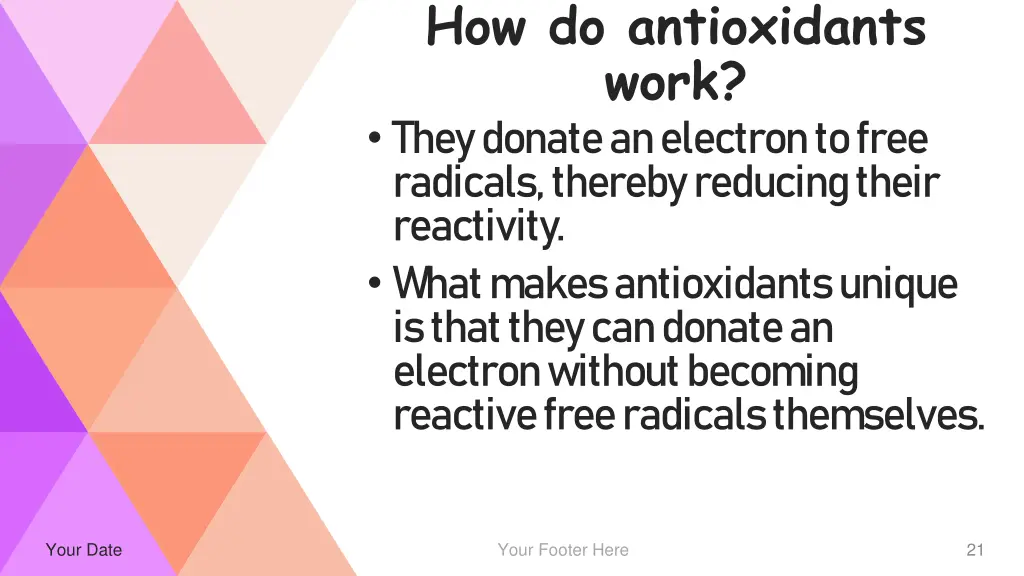 how do antioxidants work they donate an electron