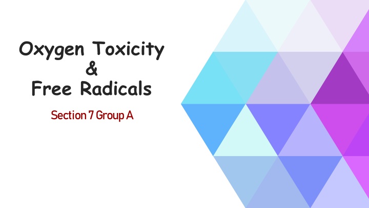 oxygen toxicity free radicals