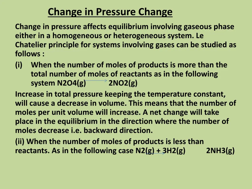 change in pressure change