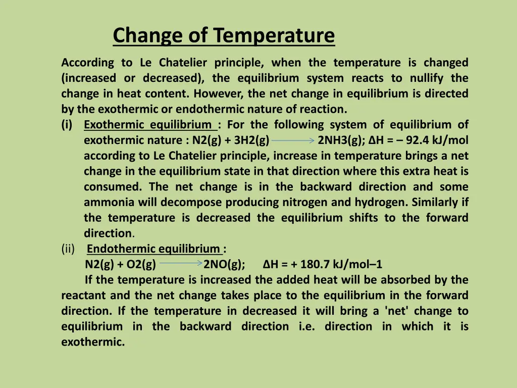 change of temperature