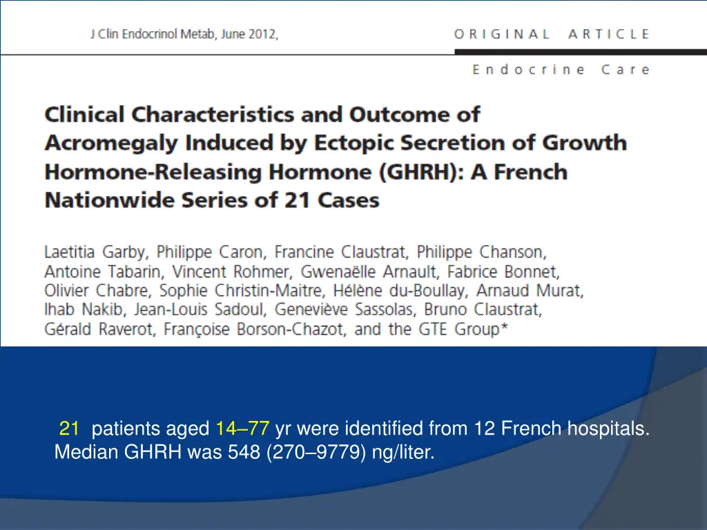 21 patients aged 14 77 yr were identified from