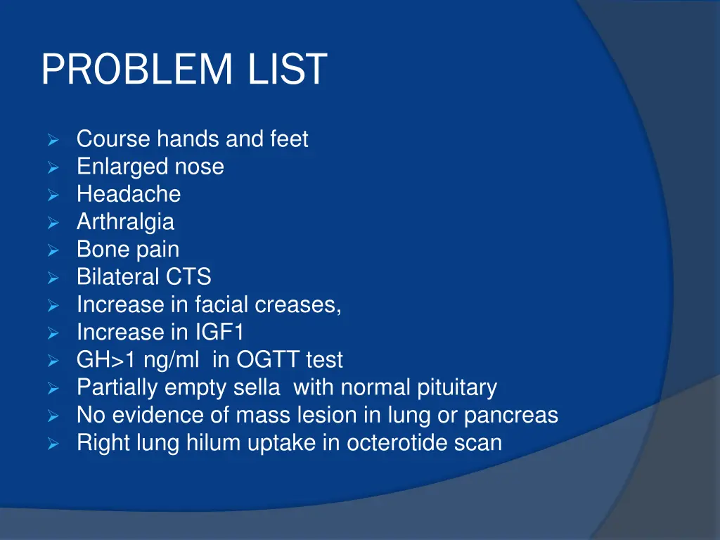problem list