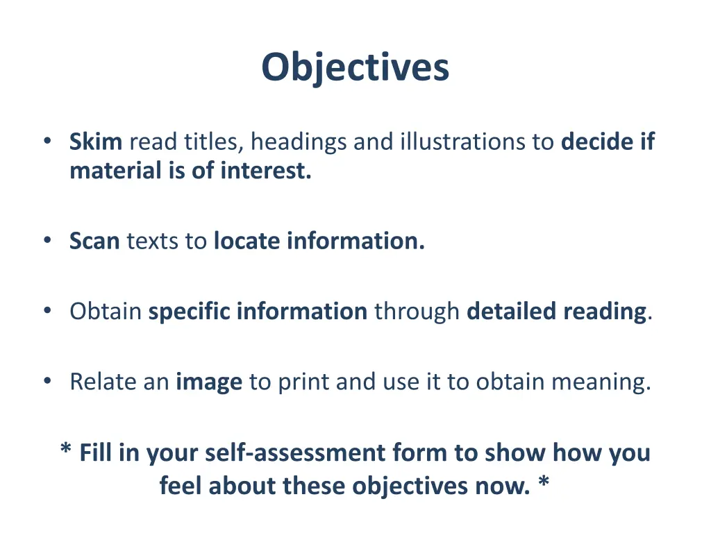 objectives