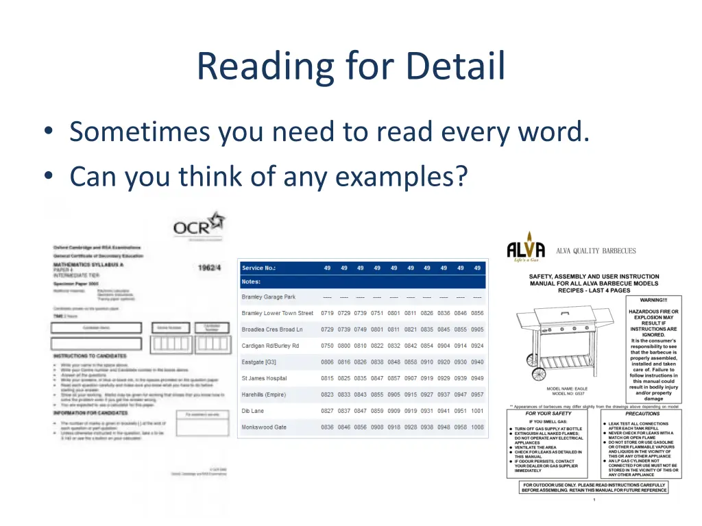reading for detail