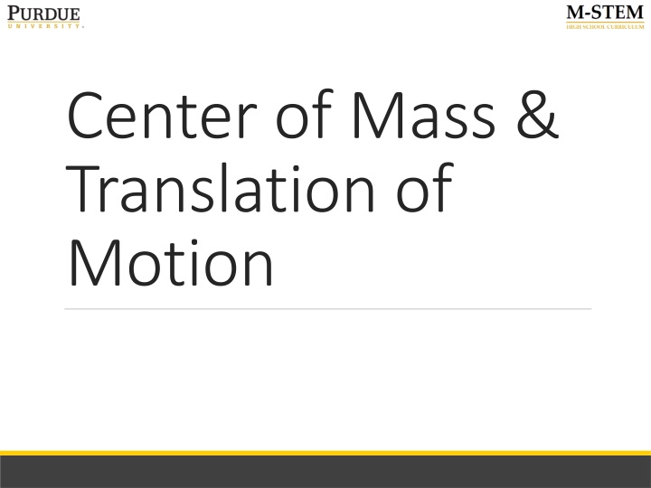 center of mass translation of motion