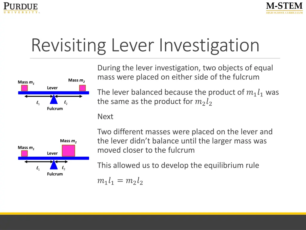 revisiting lever investigation