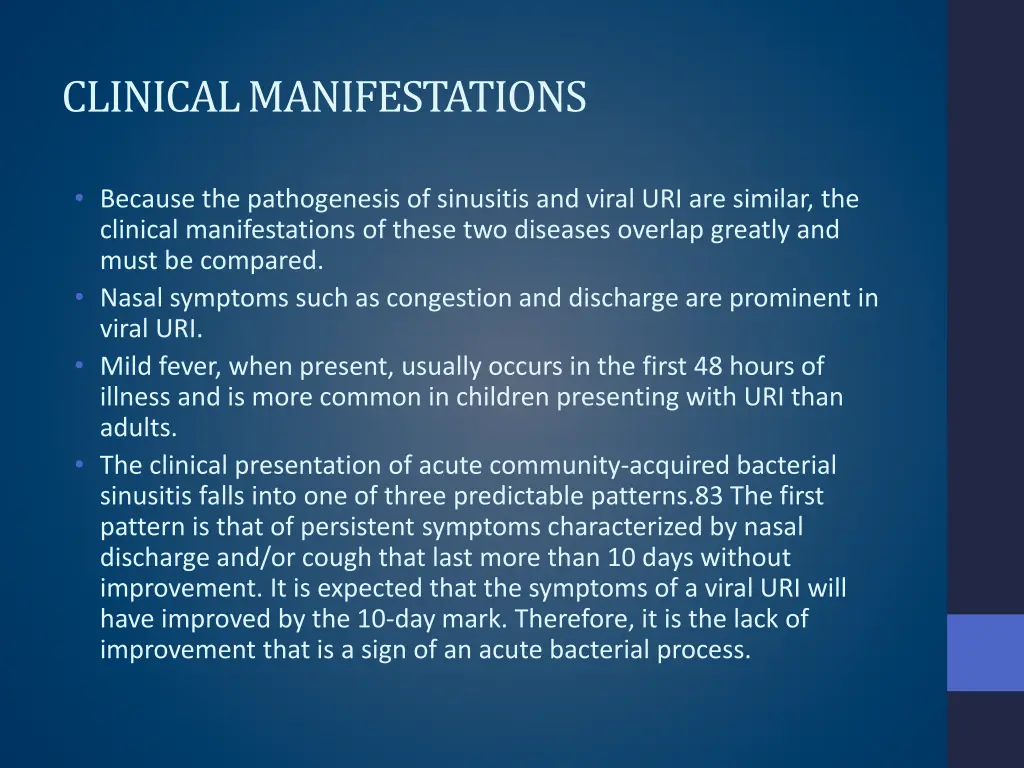clinical manifestations