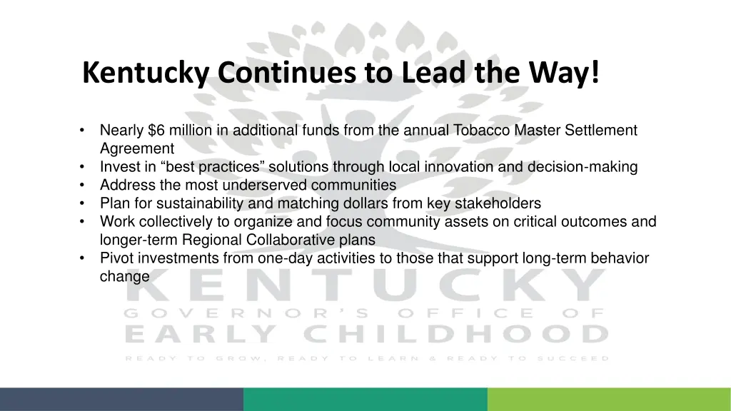 kentucky continues to lead the way