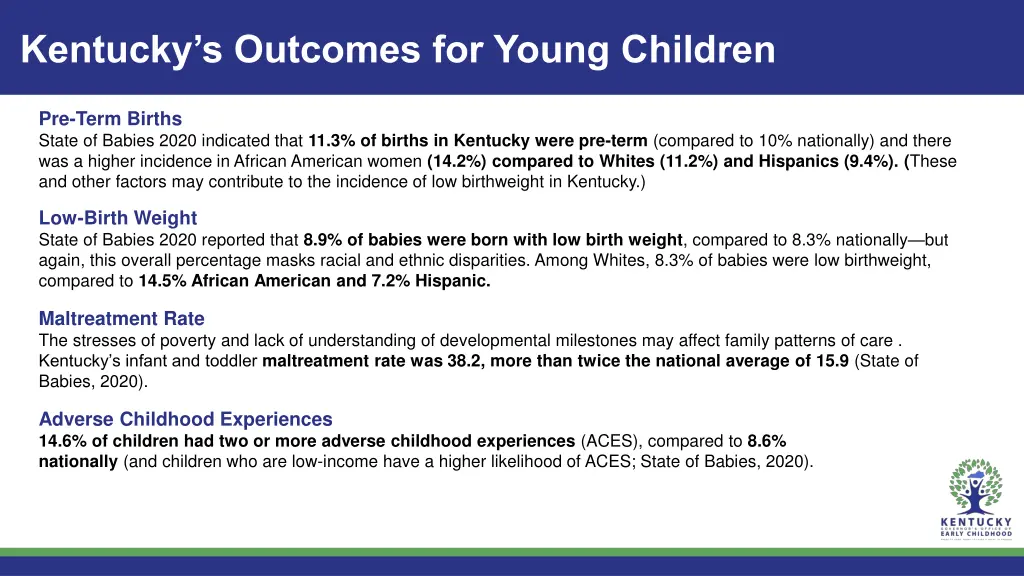 kentucky s outcomes for young children 1
