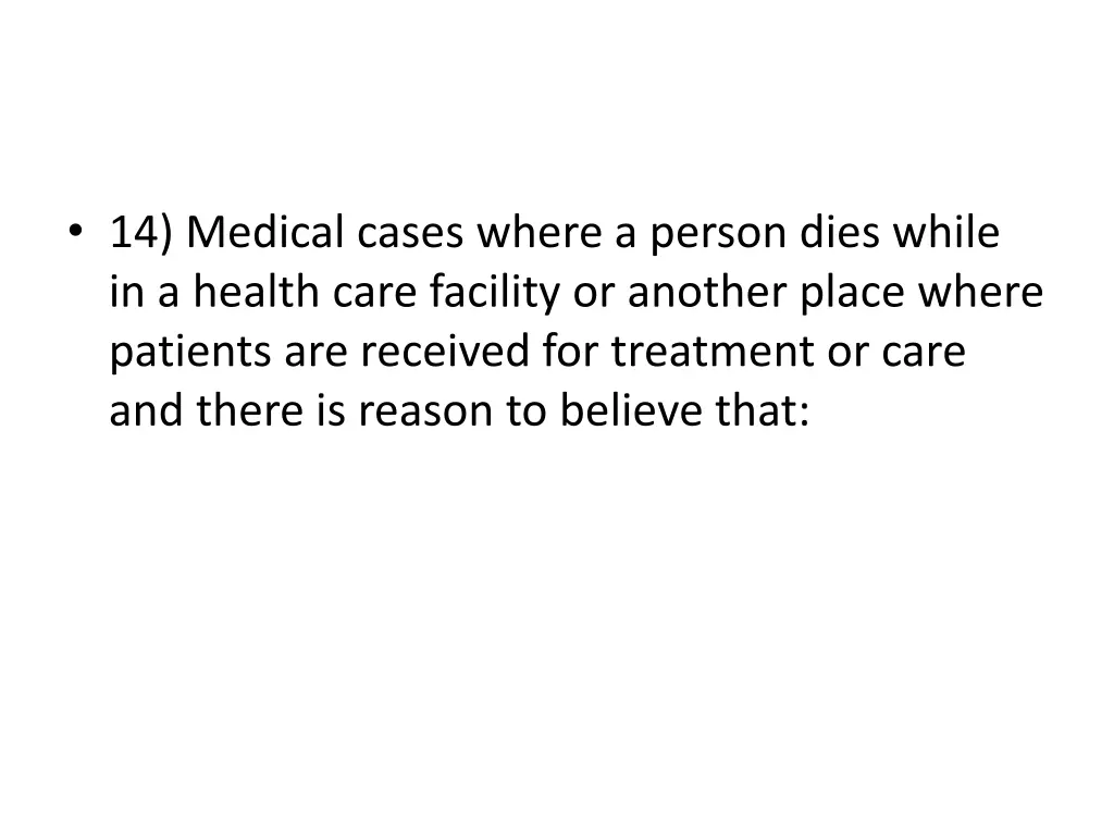 14 medical cases where a person dies while