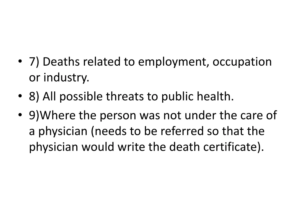 7 deaths related to employment occupation