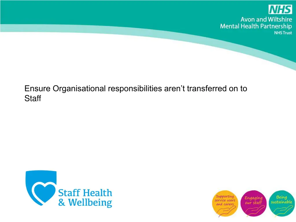 ensure organisational responsibilities aren