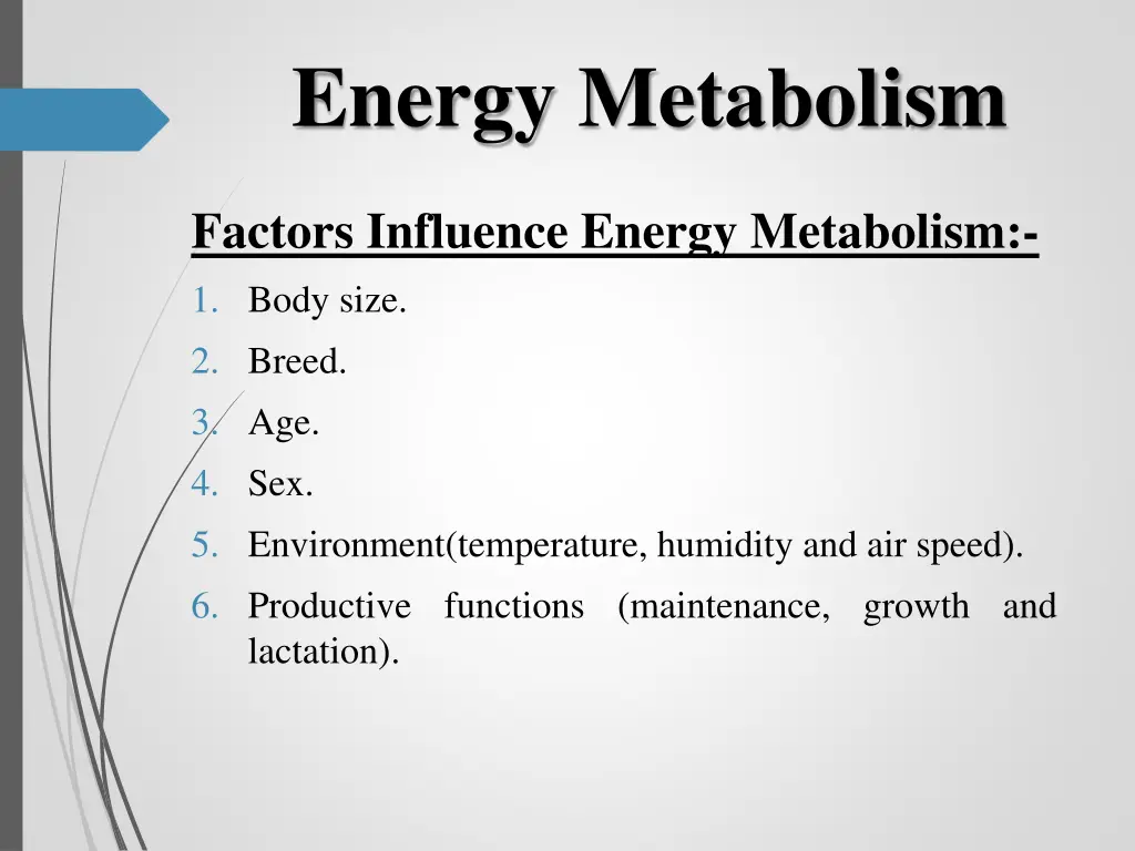 energy metabolism