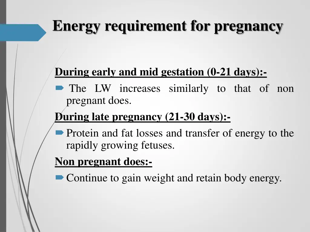 energy requirement for pregnancy