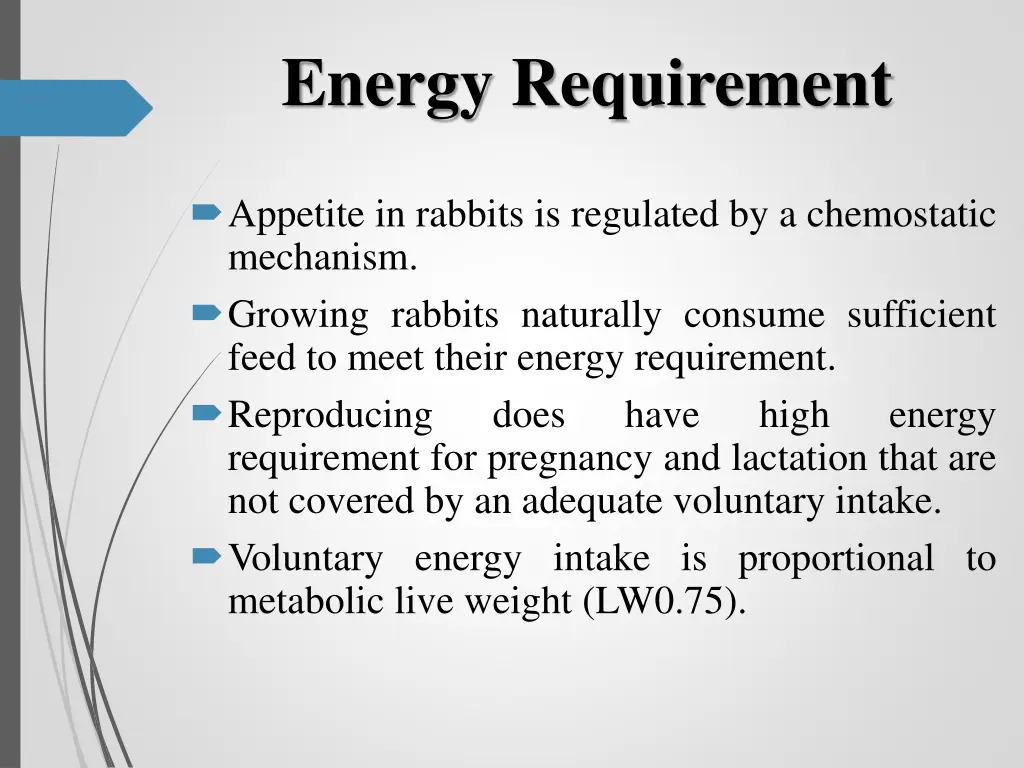 energy requirement