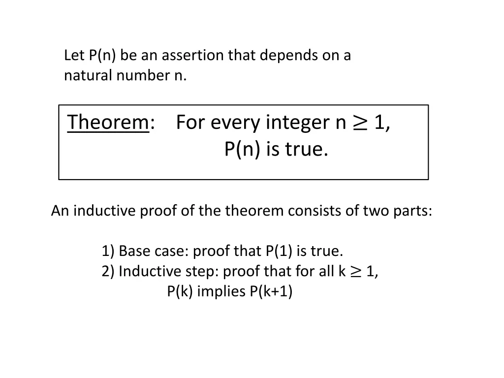 let p n be an assertion that depends on a natural