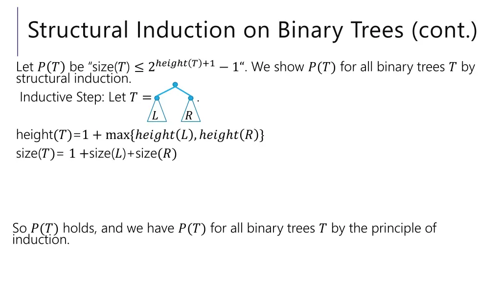 structural induction on binary trees cont